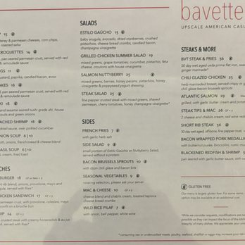 Bavette Grill - Food menu - New American Near Me - Plano, Texas