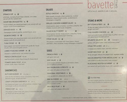 Menu photo 8 Bavette Grill Plano, TX