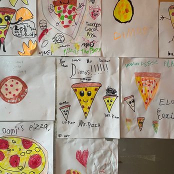 Dimo's Apizza - Pizza Drawings on the walls - Pizza Near Me - Portland, Oregon
