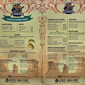 El Mariachi - Menu - Food Trucks Near Me - Ocracoke, North Carolina