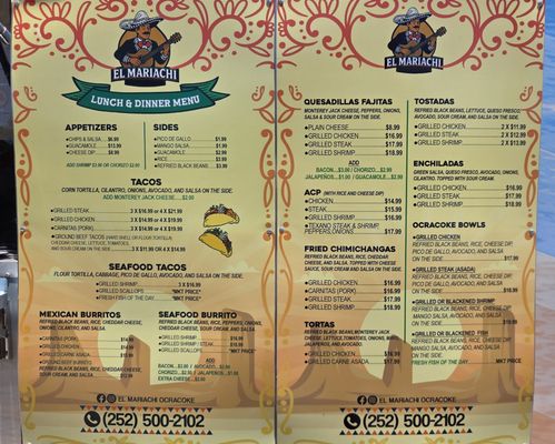 Menu photo 1 El Mariachi Ocracoke, NC