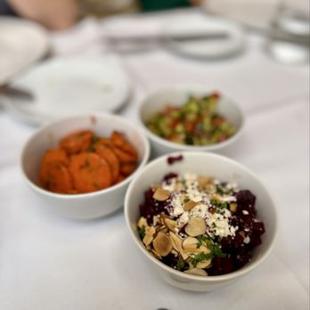 Casablanca Moroccan Kitchens - Salad sampler - Tomato and Cucumber Salad, beet salad , carrot salad - Moroccan Near Me - Los Angeles, California Casablanca Moroccan Kitchens - Salad sampler - Tomato and Cucumber Salad, beet salad , carrot salad - Moroccan Near Me - Los Angeles, California