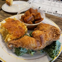 Southern Fried Chicken, Mac and Cheese, Candied Yams