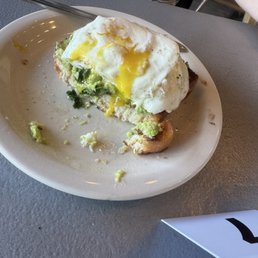 Avocado toast with over easy egg Avocado toast with over easy egg