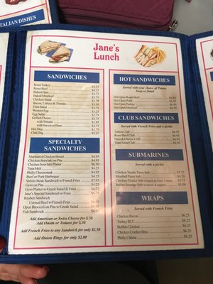 Menu photo 7 Jane's Diner Binghamton, NY