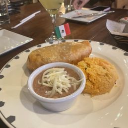 Veggie Chimichanga with Rice and Beans