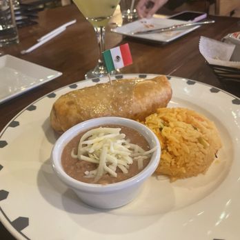 Chilangos Tequila Bar and Grill - Veggie Chimichanga with Rice and Beans - Cocktail Bars Near Me - Baltimore, Maryland