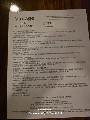 Menu photo 6 Vintage Restaurant Hermann, MO
