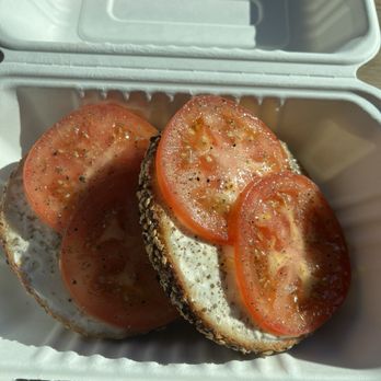 Apollo Bagels - Bagel with cream cheese and tomato - Bagels Near Me - New York, New York Apollo Bagels - Bagel with cream cheese and tomato - Bagels Near Me - New York, New York