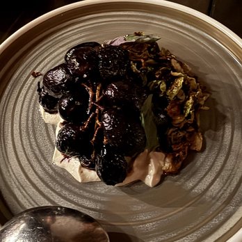 Hawker - Grapes (with charred Brussels sprouts and yogurt) - Vegan Near Me - Toronto, Ontario Hawker - Grapes (with charred Brussels sprouts and yogurt) - Vegan Near Me - Toronto, Ontario