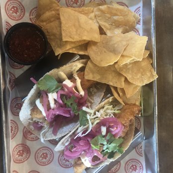 Ballast Point - Baja fish tacos with chips and salsa - Brewpubs Near Me - Anaheim, California Ballast Point - Baja fish tacos with chips and salsa - Brewpubs Near Me - Anaheim, California