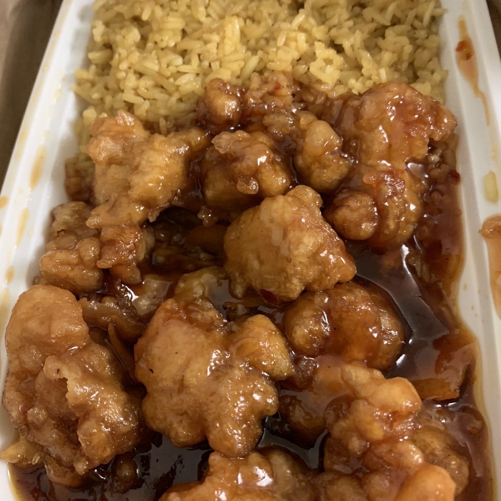 Panda Wok - Orange chicken and plain fried rice - Chinese Near Me - Evans Mills, New York Panda Wok - Orange chicken and plain fried rice - Chinese Near Me - Evans Mills, New York
