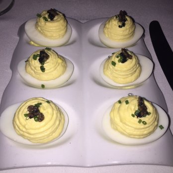 Ocean Prime - White truffle & caviar deviled eggs - Seafood Near Me - Indianapolis, Indiana Ocean Prime - White truffle & caviar deviled eggs - Seafood Near Me - Indianapolis, Indiana