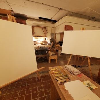 Happy Medium - my setup for Large Canvas (my friend and I did it together!) - Art Classes Near Me - New York, New York