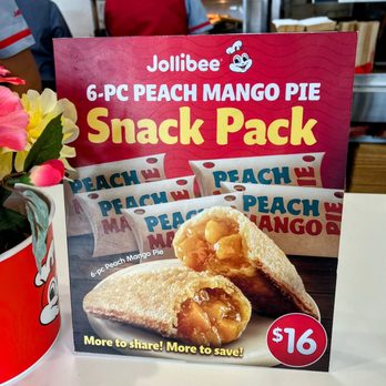 Jollibee - This was really a canned peaches pie. No mango flavor. It was ok. - Fast Food Near Me - Houston, Texas Jollibee - This was really a canned peaches pie. No mango flavor. It was ok. - Fast Food Near Me - Houston, Texas