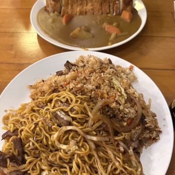 Aji Ichiban - Beef Yakisoba with fried rice - Japanese Near Me - Jacksonville, North Carolina Aji Ichiban - Beef Yakisoba with fried rice - Japanese Near Me - Jacksonville, North Carolina