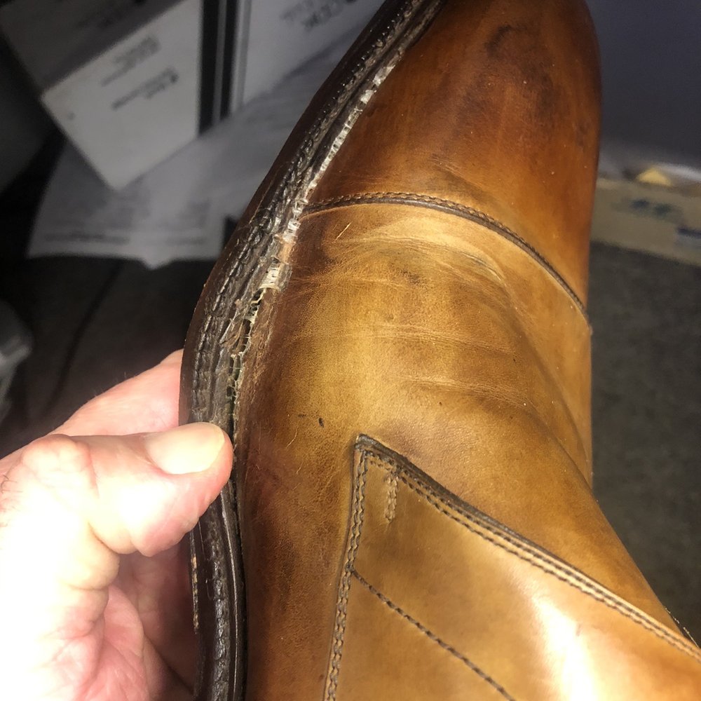 Glue from shoes holding the bottoms together