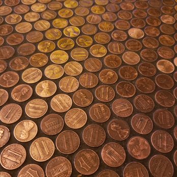 Tavern Hall - Cool bar top made with pennies - New American Near Me - Bellevue, Washington Tavern Hall - Cool bar top made with pennies - New American Near Me - Bellevue, Washington