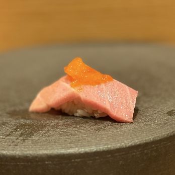 Sushi Jin - Chu toro with cured egg yolk - Sushi Bars Near Me - Mountain View, California Sushi Jin - Chu toro with cured egg yolk - Sushi Bars Near Me - Mountain View, California