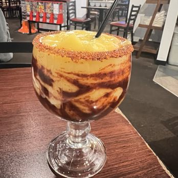 La Cascada - They called it something different but essentially a mangonada. Mango, tequila, chamoy and tajin. Yummy. - Mexican Near Me - El Dorado Hills, California La Cascada - They called it something different but essentially a mangonada. Mango, tequila, chamoy and tajin. Yummy. - Mexican Near Me - El Dorado Hills, California