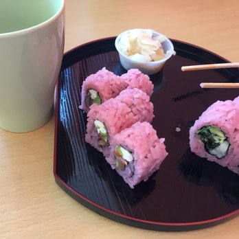 Sushi Go - Vegetable roll and Philadelphia roll with green tea. - Sushi Bars Near Me - Allen, Texas Sushi Go - Vegetable roll and Philadelphia roll with green tea. - Sushi Bars Near Me - Allen, Texas