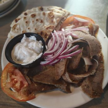 Santorini Greek Cafe - Lamb gyro plate with salad - Greek Near Me - Tucson, Arizona