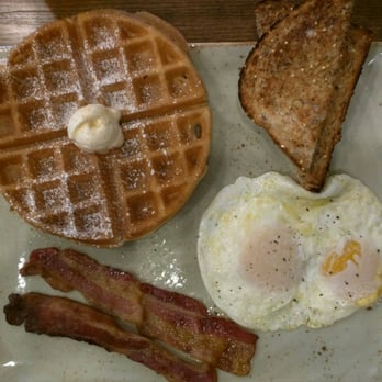 First Watch - Belgian waffle, eggs over easy, and whole grain toast with bacon. - Breakfast & Brunch Near Me - Chandler, Arizona