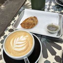 Rosemel Latte and Chicken Empanada Rosemel Latte and Chicken Empanada