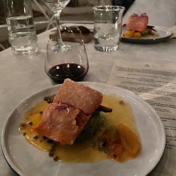 Mana Restaurant - White wine maple smoked king salmon - New American Near Me - Leavenworth, Washington Mana Restaurant - White wine maple smoked king salmon - New American Near Me - Leavenworth, Washington
