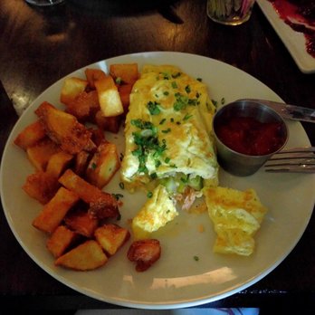 The Sinclair - Poached salmon asparagus omelette with creme fraiche, just average and yet overpriced. - Music Venues Near Me - Cambridge, Massachusetts