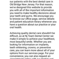 Nj Team Dental Center - NJ Team Dental's Facebook "About" page.