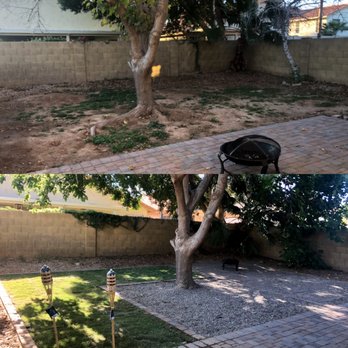Diamond Cut Landscaping - Top is the "before photo" and bottom is the "after photo" - Landscaping Near Me - Phoenix, Arizona