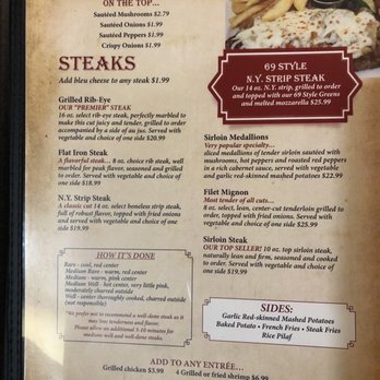 69 Steak House - Menu - Steakhouses Near Me - Whitesboro, New York 69 Steak House - Menu - Steakhouses Near Me - Whitesboro, New York