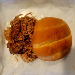 Parker's Smoked Meats - Pulled pork sandwich.