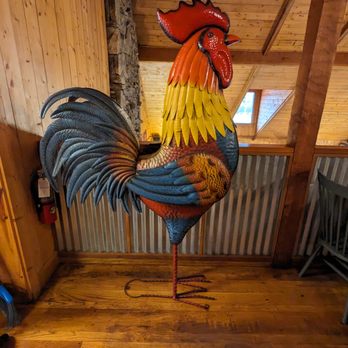 Breakfastime - a rooster statue in a barn - New American Near Me - Salisbury, North Carolina Breakfastime - a rooster statue in a barn - New American Near Me - Salisbury, North Carolina