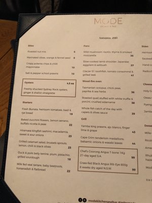 Menu photo 7 MODE Kitchen & Bar The Rocks, NSW