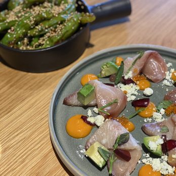 Broma - Hamachi crudo & shishito peppers - New American Near Me - Mountain View, California