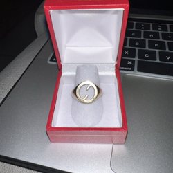 Gold custom ring.
