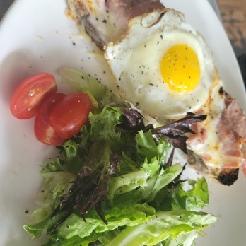 Brasserie du Soleil - Eggs Benedict of the Day (Eggs over Canadian Bacon and Gruyere cheese - French Near Me - Wilmington, North Carolina Brasserie du Soleil - Eggs Benedict of the Day (Eggs over Canadian Bacon and Gruyere cheese - French Near Me - Wilmington, North Carolina