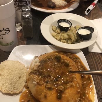 Trapps - Crawfish etouffee', fried pickles and red beans and rice. - Cajun/Creole Near Me - West Monroe, Louisiana Trapps - Crawfish etouffee', fried pickles and red beans and rice. - Cajun/Creole Near Me - West Monroe, Louisiana