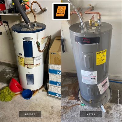 50-Gallon Gas Water Heater Replacement – Same-Day Install - Get reliable hot water and unbeatable coverage — 5-year labor, 6-year tank, and 1-year parts warranty included.