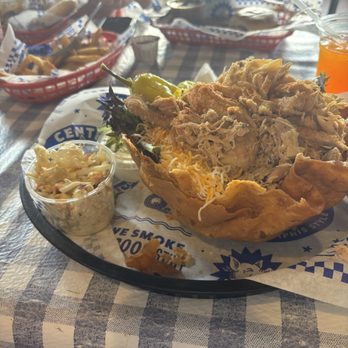 Central BBQ - BBQ chicken salad. You can't see it, but there is a solid bed of fresh salad greens on the bottom of this bowl. - Barbeque Near Me - Memphis, Tennessee