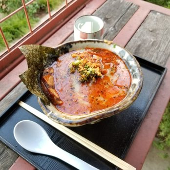 Ten Ramen - Enjoying ramen and sake out on the patio - Ramen Near Me - Dallas, Texas