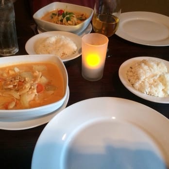 Pad Thai Restaurant - In front, massaman curry with chicken. In back, red curry, also with chicken. - Thai Near Me - Carmel, Indiana Pad Thai Restaurant - In front, massaman curry with chicken. In back, red curry, also with chicken. - Thai Near Me - Carmel, Indiana