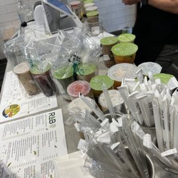 Lots of drinks sitting there while no numbers were called out Lots of drinks sitting there while no numbers were called out
