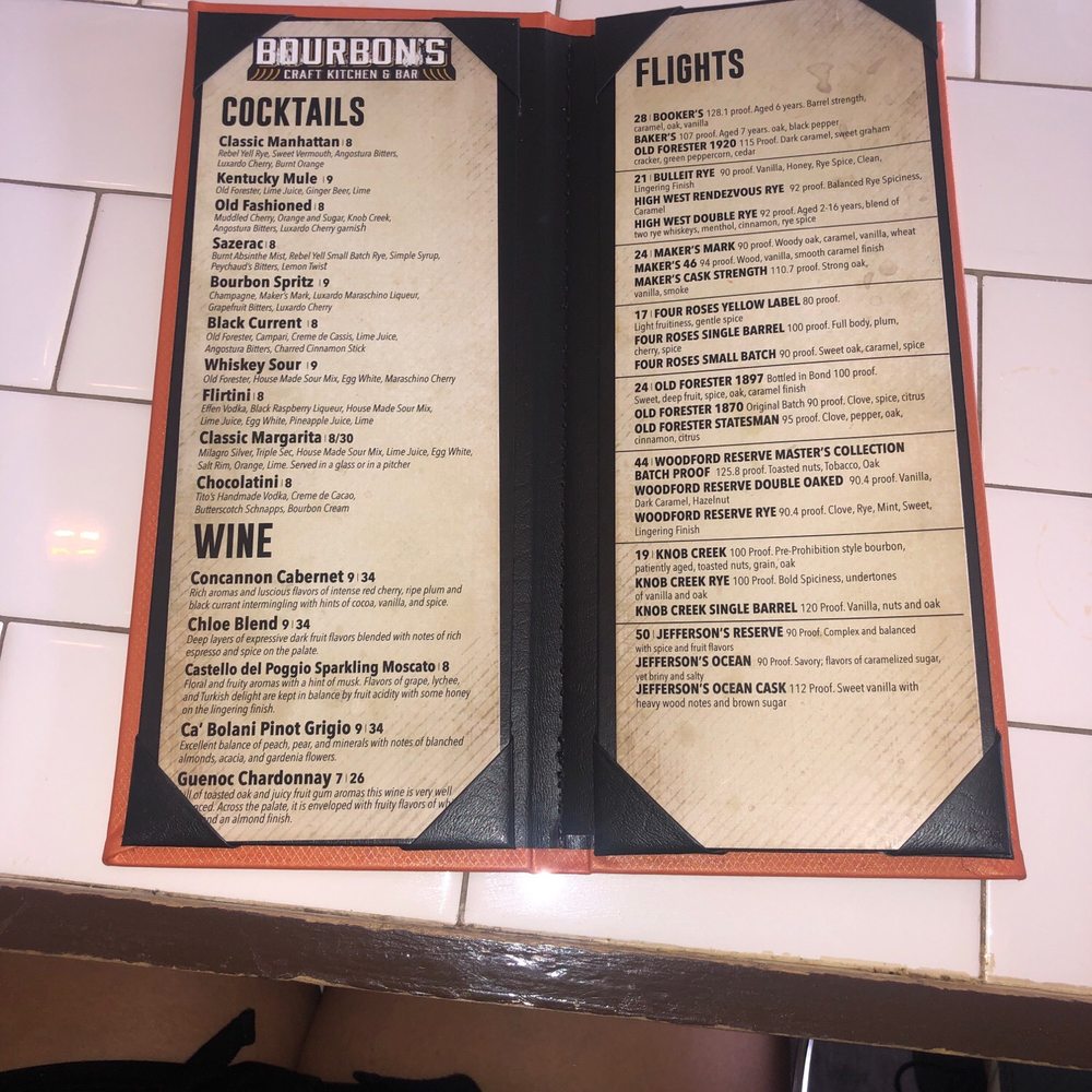 Bourbon's Kitchen - Drink menu - Bars Near Me - Middletown, Ohio Bourbon's Kitchen - Drink menu - Bars Near Me - Middletown, Ohio