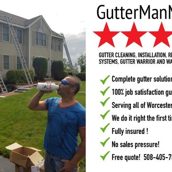 Gutter Man Mike - Gutter Man Mike working hard on the job. - Gutter Services Near Me