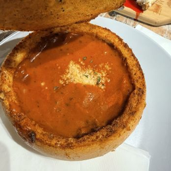 Ultimate Vineyards - Tomato Bisque in Garlic Sourdough Bread Bowl - Wineries Near Me - Temecula, California Ultimate Vineyards - Tomato Bisque in Garlic Sourdough Bread Bowl - Wineries Near Me - Temecula, California
