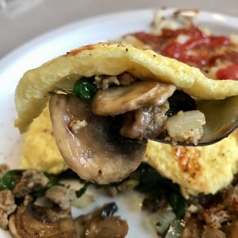 The Omelette House - an omelet with mushrooms and spinach - Breakfast & Brunch Near Me - San Carlos, California The Omelette House - an omelet with mushrooms and spinach - Breakfast & Brunch Near Me - San Carlos, California