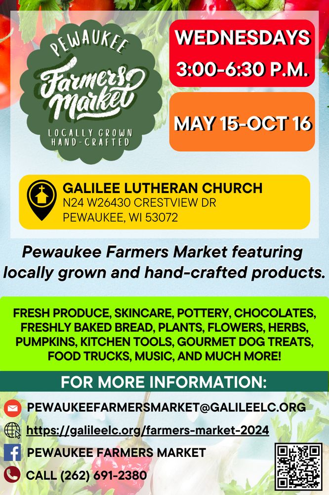 PEWAUKEE FARMERS MARKET Updated August 2024 N24W26430 Crestview Dr